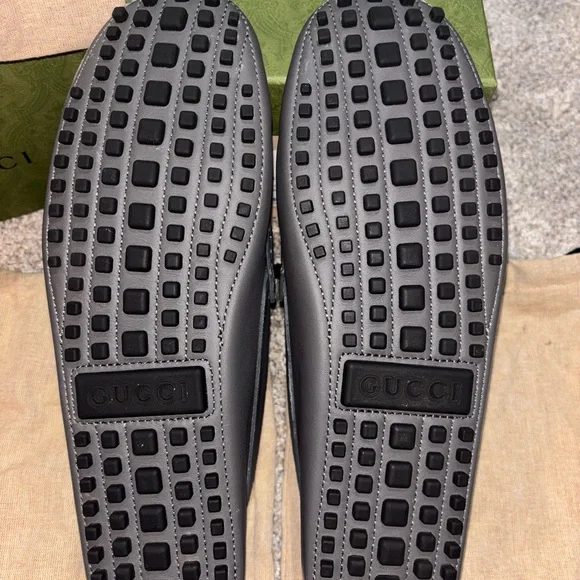 Gucci Graphite Grey GG Loafers and Belt - Picture 4 of 7